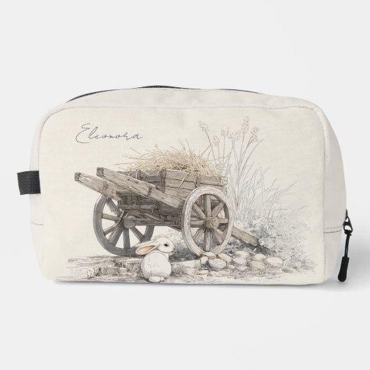 Rustieke Platteland Houten Winkelwagen Schets Toilettasje (Voorkant)