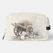 Rustieke Platteland Houten Winkelwagen Schets Toilettasje (Achterkant)