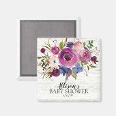 Rustieke Plum Blauwe Lavendel Douche Favor Magnet (Voorkant / Achterkant)