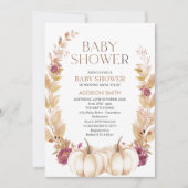 Rustieke Plum Brown Herfst Pompoen thema Baby show Kaart (Voorkant)