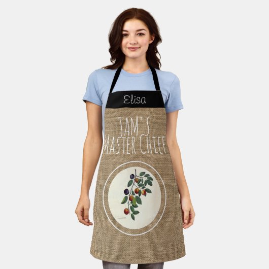 rustieke Plum Jam gepersonaliseerd Schort (Gedragen)