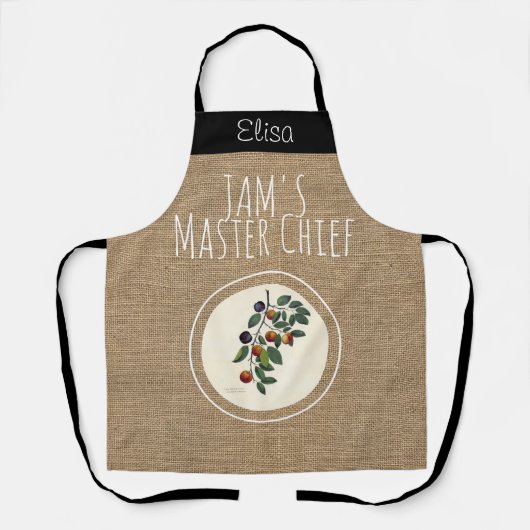  rustieke Plum Jam gepersonaliseerd Schort (Voorkant)