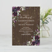 Rustieke Plum Paarse Gouden Waterverf Marmeren Fot Kaart (Staand voorkant)