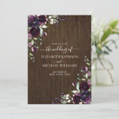 Rustieke Plum Paarse Waterverf Marmeren Herfst Kaart (Staand voorkant)