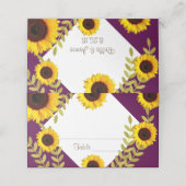 Rustieke Plum Zonnebloem Tafel Nummer Plaats Kaart Plaatskaartje (Buitenkant ongevouwen)