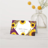 Rustieke Plum Zonnebloem Tafel Nummer Plaats Kaart Plaatskaartje (Achterkant)