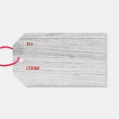 Rustieke Poinsettia Garland op noodlijdend hout Cadeaulabel (Achterkant Horizontaal)