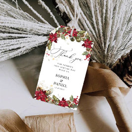 Rustieke Poinsettia Huwelijk Bedankje Gift Tag Cadeaulabel