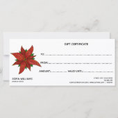 Rustieke Poinsettia Kerst Certificaat Gift Kaart (Achterkant)