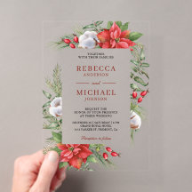 Rustieke Poinsettia Kerst Huwelijk