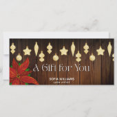 Rustieke Poinsettia Kerst Ornamenten Gift Kaart (Voorkant)