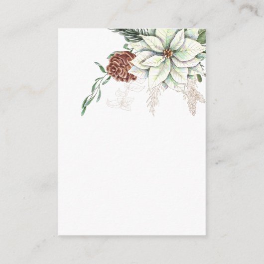 Rustieke Poinsettia Winter gebladerte Pine kegel D Informatiekaartje (Achterkant)