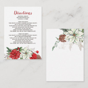 Rustieke Poinsettia Winter gebladerte Pine kegel D Informatiekaartje