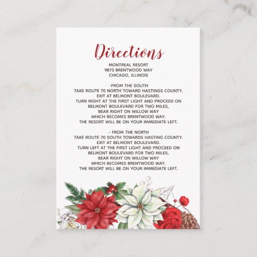 Rustieke Poinsettia Winter gebladerte Pine kegel D Informatiekaartje (Voorkant)