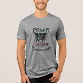Rustieke Polar Delivery Co Fresh Cut kerstbomen Tri-Blend Shirt (Voorkant)