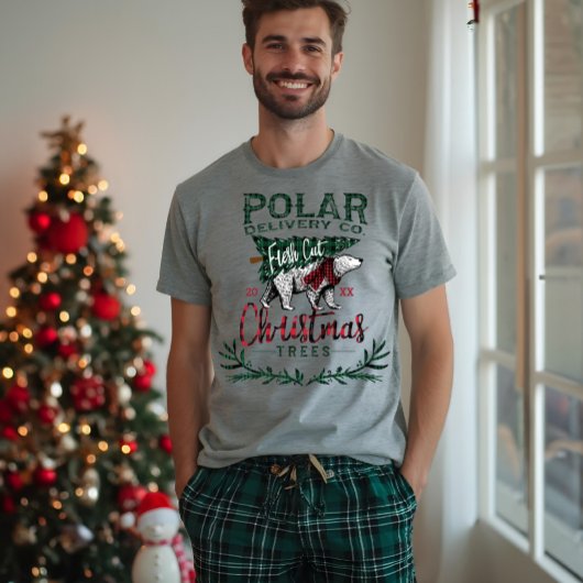 Rustieke Polar Delivery Co Fresh Cut kerstbomen Tri-Blend Shirt