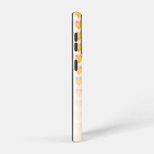 Rustieke Polka Dot Gouden Zand Geel Hart Patroon Samsung Galaxy Hoesje (Rechterkant)