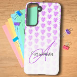 Rustieke Polka Dot Heliotrope Paarse hartpatroon Samsung Galaxy Hoesje<br><div class="desc">Dit ontwerp is voorzien van een witte ombre bodem over een polka dot omcirkeld rustieke pastel heliotroop paarse hart patroon. De tekst van de sjabloon biedt de mogelijkheid voor een naam, een monogram of beide. Personaliseer de tekstvelden, verwijder enige of alle tekst of bewerk met behulp van het ontwerpgereedschap om...</div>