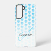 Rustieke polka dot malibu blauw hart patroon samsung galaxy hoesje (Achterkant)