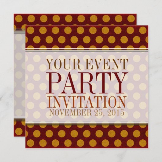 Rustieke Polka Dots Custom Party uitnodigingen (Voorkant / Achterkant)