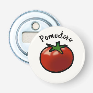 Rustieke Pomodoro Italiaanse Tomaat Grafisch Button Flesopener