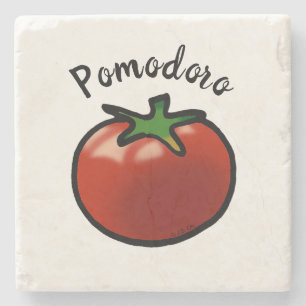 Rustieke Pomodoro Italiaanse Tomaat Grafisch Stenen Onderzetter