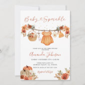 Rustieke Pompoen Baby Kleding Baby Sprinkle Kaart (Voorkant)