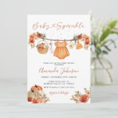 Rustieke Pompoen Baby Kleding Baby Sprinkle Kaart (Staand voorkant)