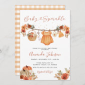 Rustieke Pompoen Baby Kleding Baby Sprinkle Kaart (Voorkant / Achterkant)