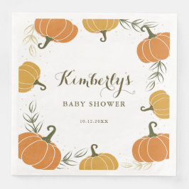Rustieke Pompoen & Bladeren Genderneutraal Baby sh Servet