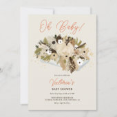 Rustieke pompoen bloem neutraal Oh babyshower Kaart (Voorkant)