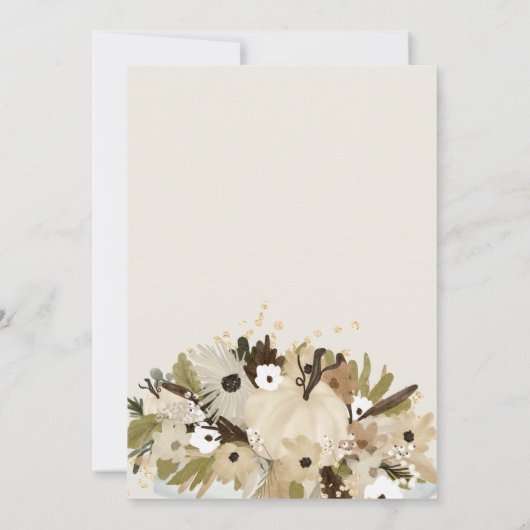 Rustieke pompoen bloem neutraal Oh babyshower Kaart (Achterkant)