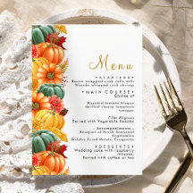 Rustieke Pompoen & Bloemen Bruiloft Menu