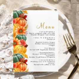 Rustieke Pompoen & Bloemen Bruiloft Menu