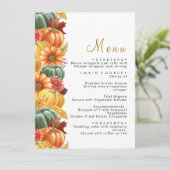 Rustieke Pompoen & Bloemen Bruiloft Menu (Staand voorkant)