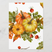 Rustieke Pompoen & Bloemen Bruiloft Menu (Achterkant)