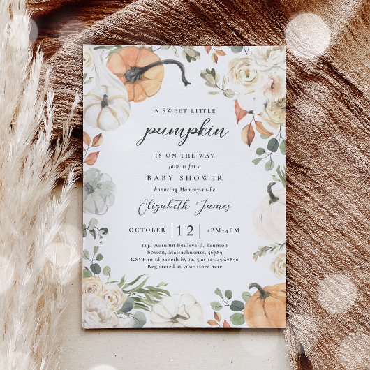 Rustieke Pompoen Bloemen Geslacht Neutraal Baby sh Kaart