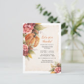 Rustieke Pompoen Bloemen Thanksgiving Invitation Briefkaart (Staand voorkant)