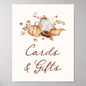 Rustieke Pompoen Bloemkaarten en Cadeaus Bord Poster (Voorkant)