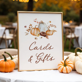 Rustieke Pompoen Bloemkaarten en Cadeaus Bord Poster