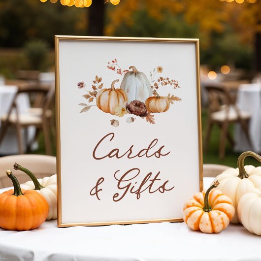 Rustieke Pompoen Bloemkaarten en Cadeaus Bord Poster