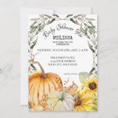 Rustieke Pompoen Boerderij Zonnebloem Foliage Baby Kaart (Voorkant)