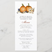 Rustieke Pompoen Botanische Herfst Herfst Bruiloft Menu (Voorkant)