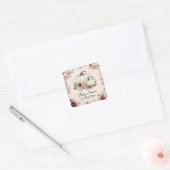 Rustieke Pompoen Bourgondië Herfst Bloem Baby Show Vierkante Sticker (Envelop)