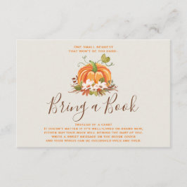 Rustieke pompoen Breng een boek Herfst Herfstdouch Informatiekaartje
