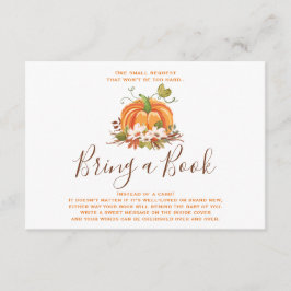 Rustieke pompoen Breng een boek Herfst Herfstdouch Informatiekaartje