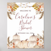 Rustieke Pompoen Bruids Baby Shower Welkomstposter Poster (Voorkant)