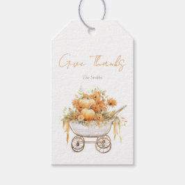 Rustieke Pompoen Carriage Waterverf Rechthoek Labe Cadeaulabel