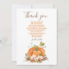 Rustieke Pompoen dank u Rustieke Herfst Baby showe Bedankkaart