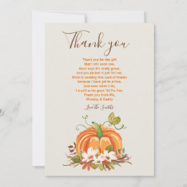 Rustieke Pompoen dank u Rustieke Herfst Baby showe Bedankkaart